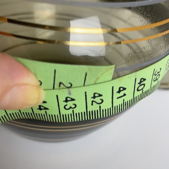 Vintage Bohemian MCM Gold Striped Smokey Topaz Decanter Set - Picture 12 of 13